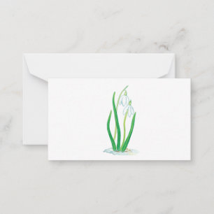 Schneefälle (Galanthus nivalis) Frühlingsblumen Mitteilungskarte