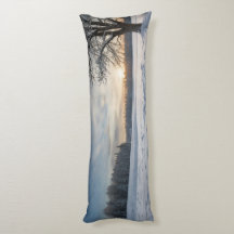 Schneefelder Design lange Kissen