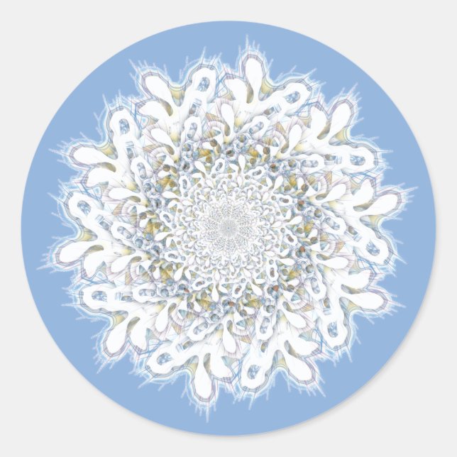 Schneeflocke1 Runder Aufkleber (Vorderseite)