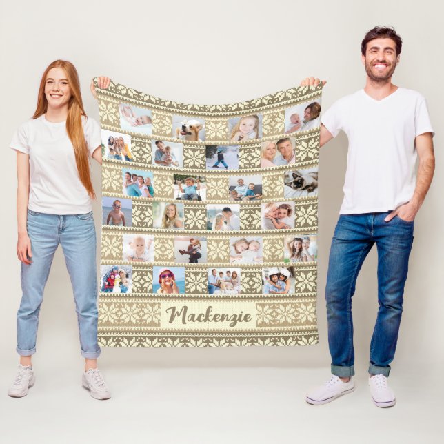 Schneeflocke 24 Foto Braun Imitate Sweater Persona Fleecedecke (Beispiel)