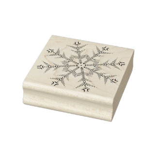 Schneeflocke 4 geometrische Musterkunst Briefmarke Gummistempel