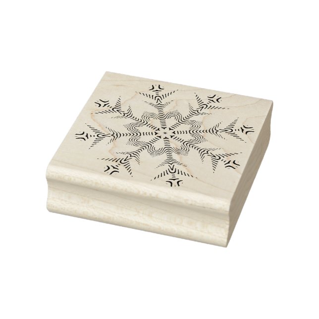 Schneeflocke 4 geometrische Musterkunst Briefmarke Gummistempel (Stempel)