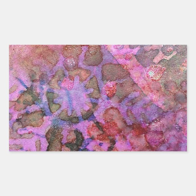 Schneeflocke Abstrakt Rechteckiger Aufkleber (Vorderseite)