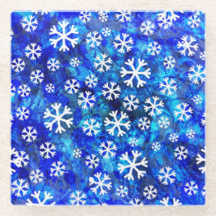 Schneeflocke Abstrakt: Vintages Nahtloses Muster. Glasuntersetzer