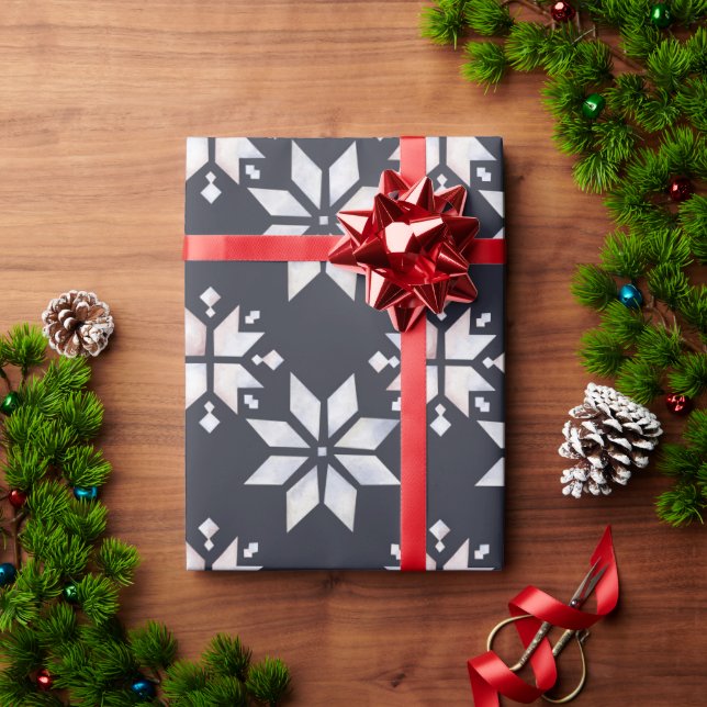 Schneeflocke Abstrakter Weihnachtsfeiertag Geschenkpapier (Feiertagsgeschenk)