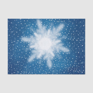 Schneeflocke auf dem Blue Winter Sky-Tissue Seidenpapier