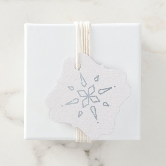 Schneeflocke auf den Silberstreifen Geschenkanhänger (Mit Box)