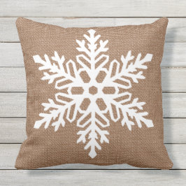 Schneeflocke auf Leinwand-Land-Art-Weihnachten Kissen