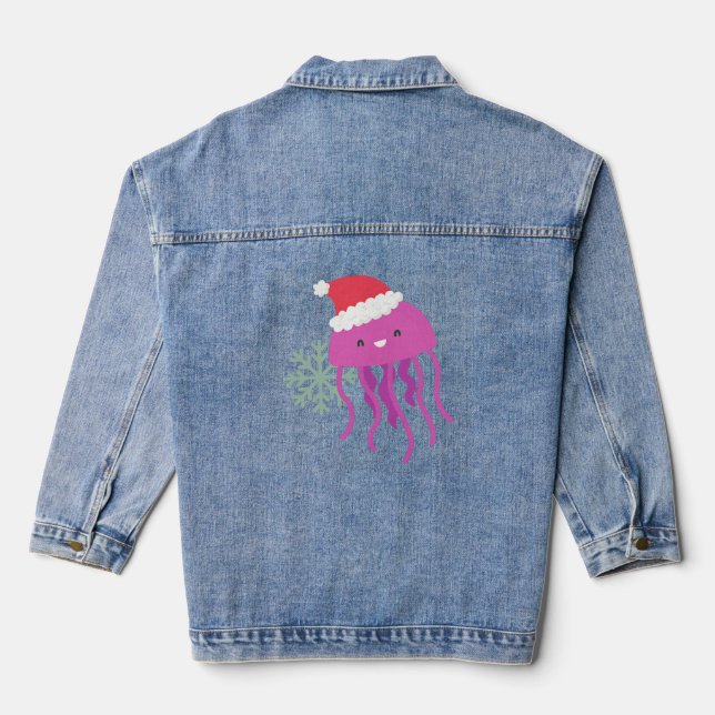 Schneeflocke auf Weihnachten Jeansjacke (Rückseite)