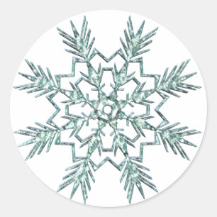Schneeflocke-Aufkleber Runder Aufkleber