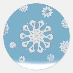 Schneeflocke-Aufkleber Runder Aufkleber