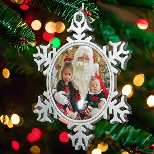 Schneeflocke aus Foto in Geschenkboxen Schneeflocken Zinn-Ornament
