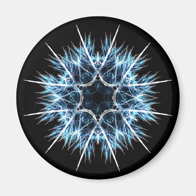 Schneeflocke aus Fraktal Magnet (Vorne)