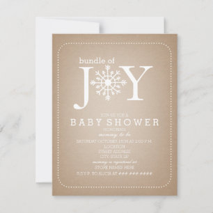 Schneeflocke Baby-Dusche - Cardstock Einladung