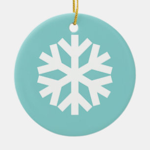Schneeflocke blau keramik ornament