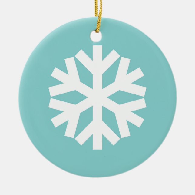 Schneeflocke blau keramik ornament (Vorne)