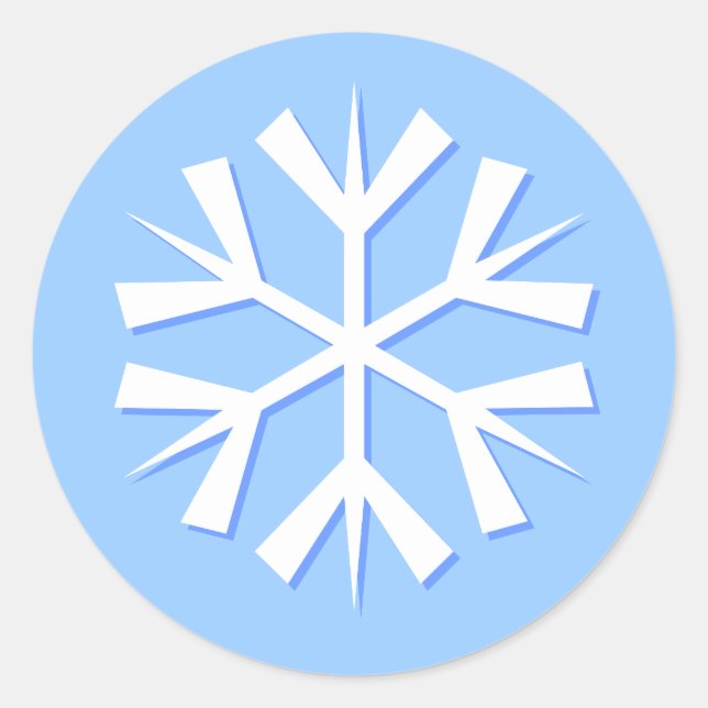 Schneeflocke, blau runder aufkleber (Vorderseite)