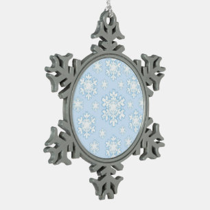 Schneeflocke (blau) schneeflocken Zinn-Ornament