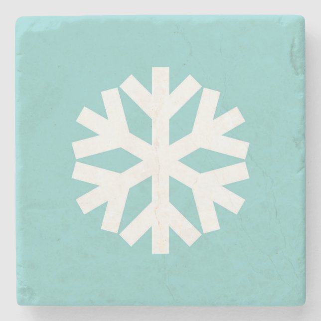 Schneeflocke blau steinuntersetzer (Vorderseite)