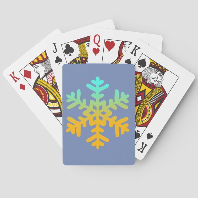 Schneeflocke-blaue klassische Spielkarten (Rückseite)