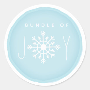 Schneeflocke Blue Baby Shower Runder Aufkleber