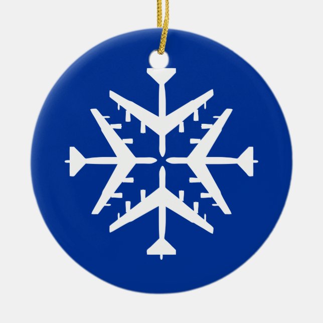 Schneeflocke der Flugzeug-B-52 Keramik Ornament (Vorne)