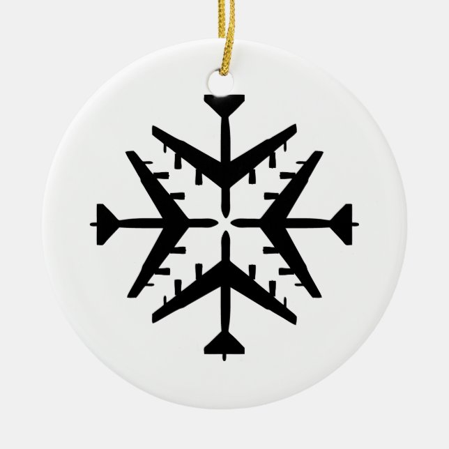 Schneeflocke der Flugzeug-B-52 Keramik Ornament (Vorne)