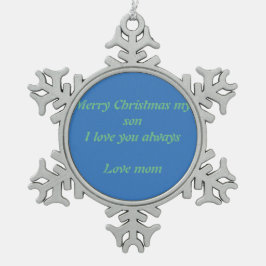 Schneeflocke der frohen Weihnachten Schneeflocken Zinn-Ornament