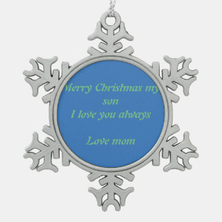 Schneeflocke der frohen Weihnachten Schneeflocken Zinn-Ornament