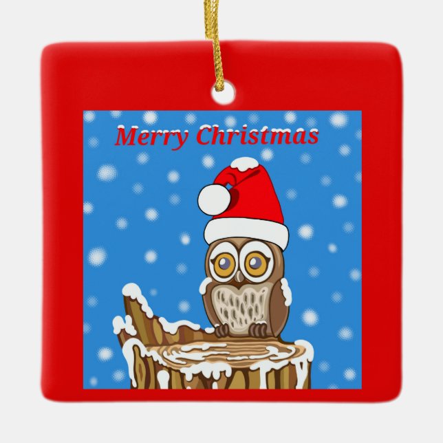 Schneeflocke die Schüssel zu Weihnachten Keramikornament (Vorderseite)