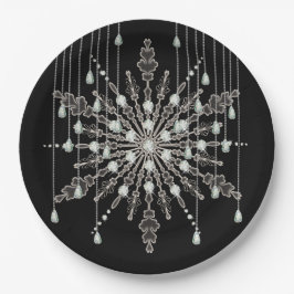 Schneeflocke elegante Schmuckstücke sehen Winter s Pappteller