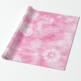 Schneeflocke-Fall-Rosa Geschenkpapier