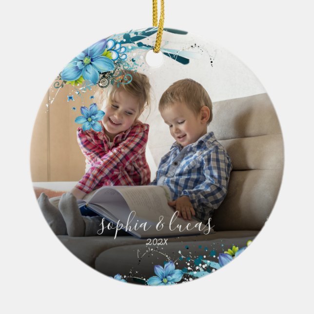 Schneeflocke | Foto Keramik Ornament (Vorne)