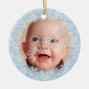 Schneeflocke-Foto-Rahmen Keramikornament
