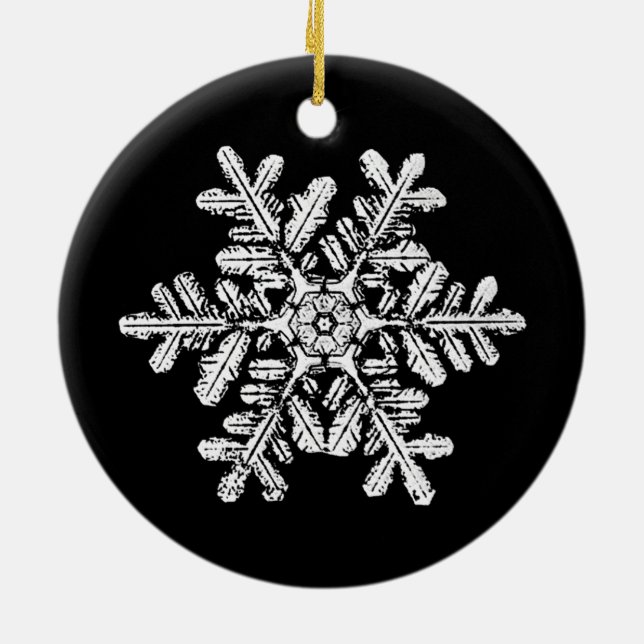 Schneeflocke-Foto-Verzierung Keramik Ornament (Hinten)