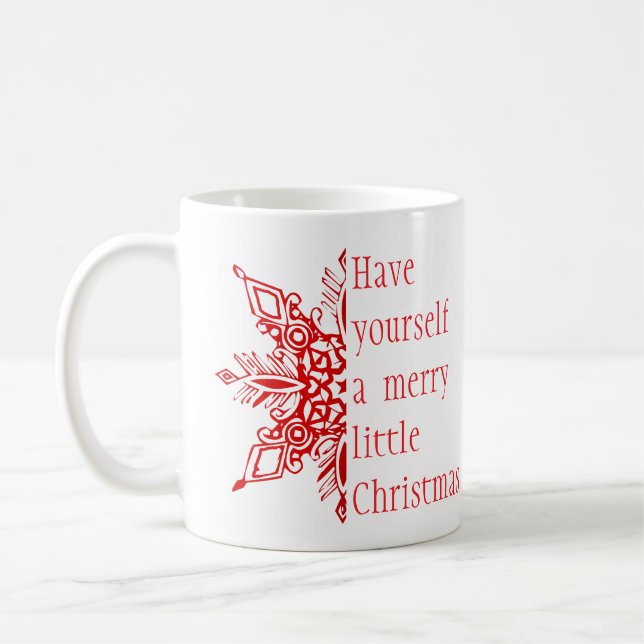 Schneeflocke Frohe kleine Weihnachten (oder anpass Kaffeetasse (Links)
