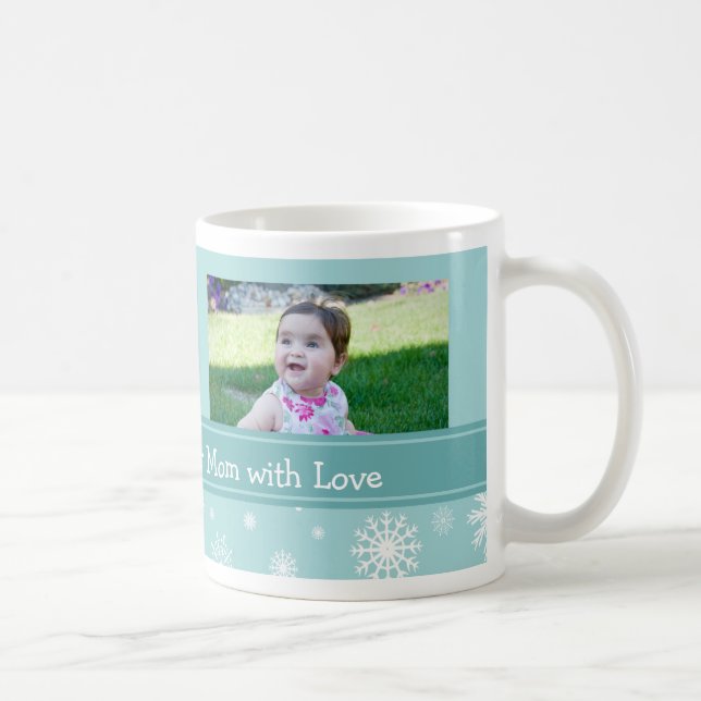 Schneeflocke-frohe Weihnacht-Mama-Tasse Kaffeetasse (Rechts)