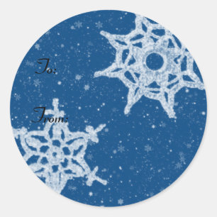 Schneeflocke-Geschenk-Umbau Runder Aufkleber
