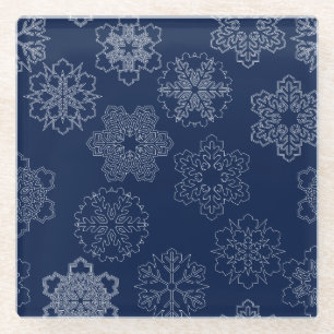 Schneeflocke Glasuntersetzer