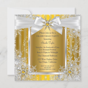 Schneeflocke Gold Silber Bogen Winter Wonderland P Einladung