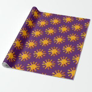 Schneeflocke-Goldsonnen Geschenkpapier