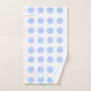 Schneeflocke Hellblau Winter Muster Handtuch