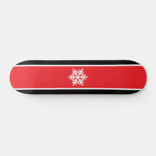 Schneeflocke Helle Red Schwarz-weiß Racing Streife Skateboard