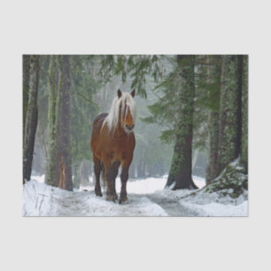 Schneeflocke im Pferdewald Seidenpapier