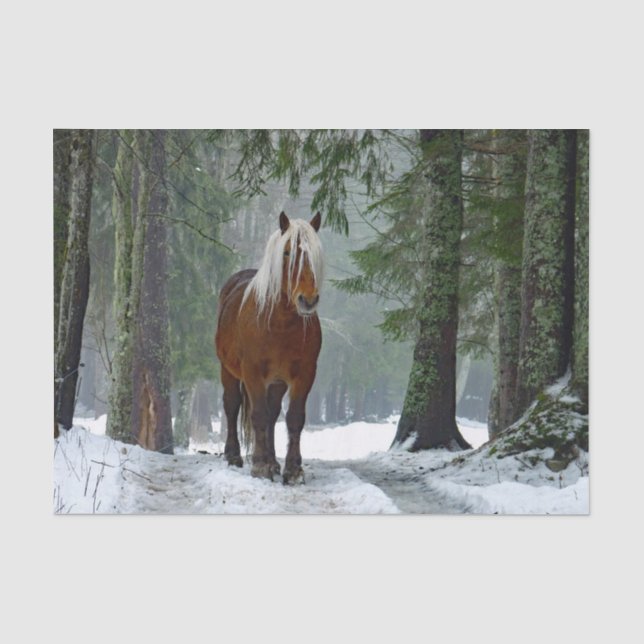 Schneeflocke im Pferdewald Seidenpapier (Vorderseite)