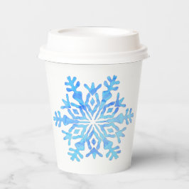 Schneeflocke in blauen Tönen Pappbecher