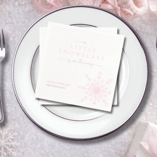 Schneeflocke ist auf dem Weg Winter-Baby-Party Serviette