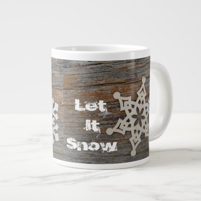 Schneeflocke Jumbo-Tasse (Vorderseite Rechts)