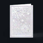 Schneeflocke Karte<br><div class="desc">Im Winter fallen diese weißen Schneeflocken auf meine imaginäre Welt. Sie haben 7 Zweige,  weiche Grautöne und weiche Weißtöne und Rhinestone im Inneren. Für alle,  die Lieben glitzernde weiße und schneebedeckte Ferien.</div>