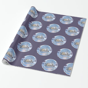 Schneeflocke-Kugel-WeihnachtsPackpapier Geschenkpapier